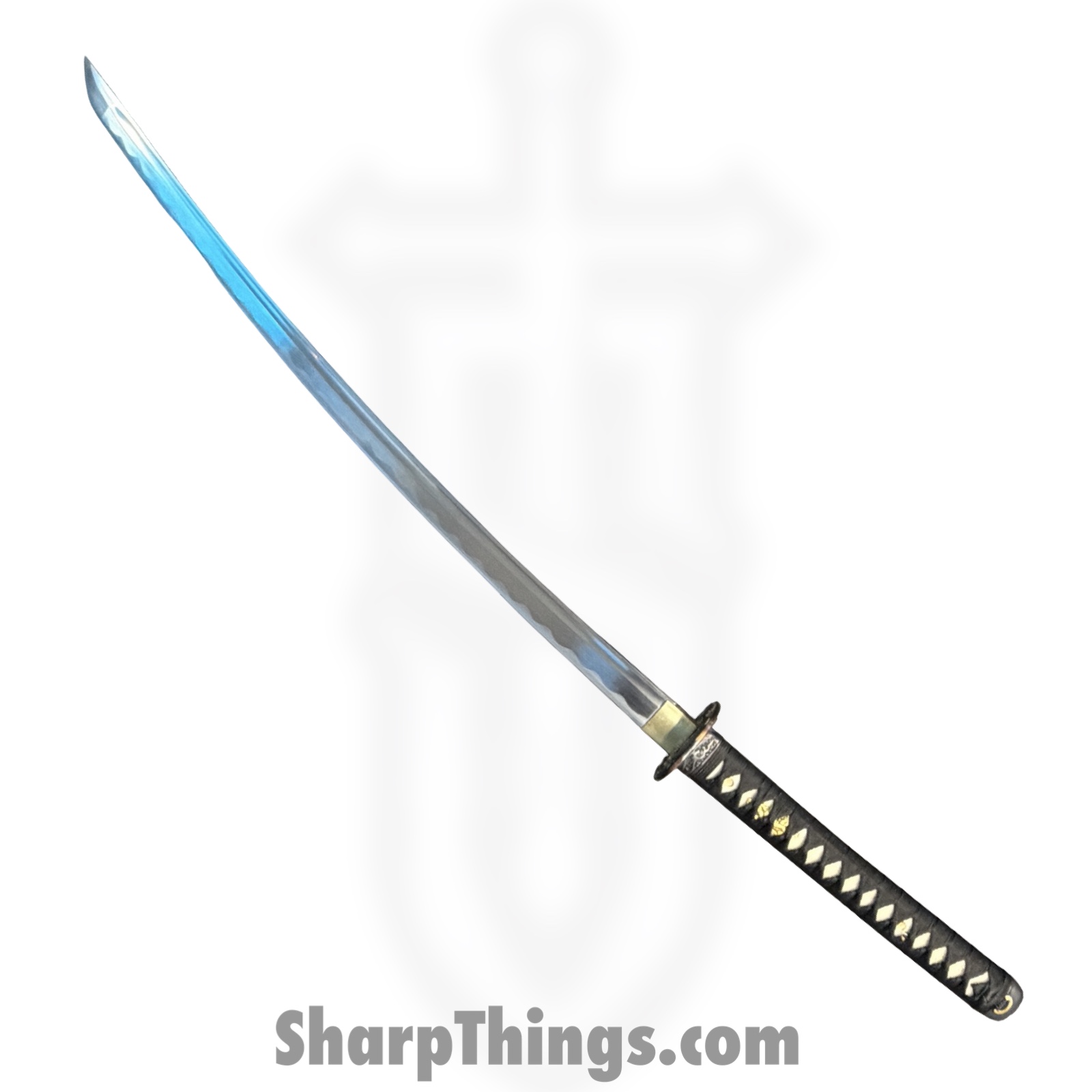 Onikiri - F-570-DG - 41in Handmade Dragon Katana - Fixed Blade Knife - 1045 HC Satin - Cord Wrapped - Black - Image 2