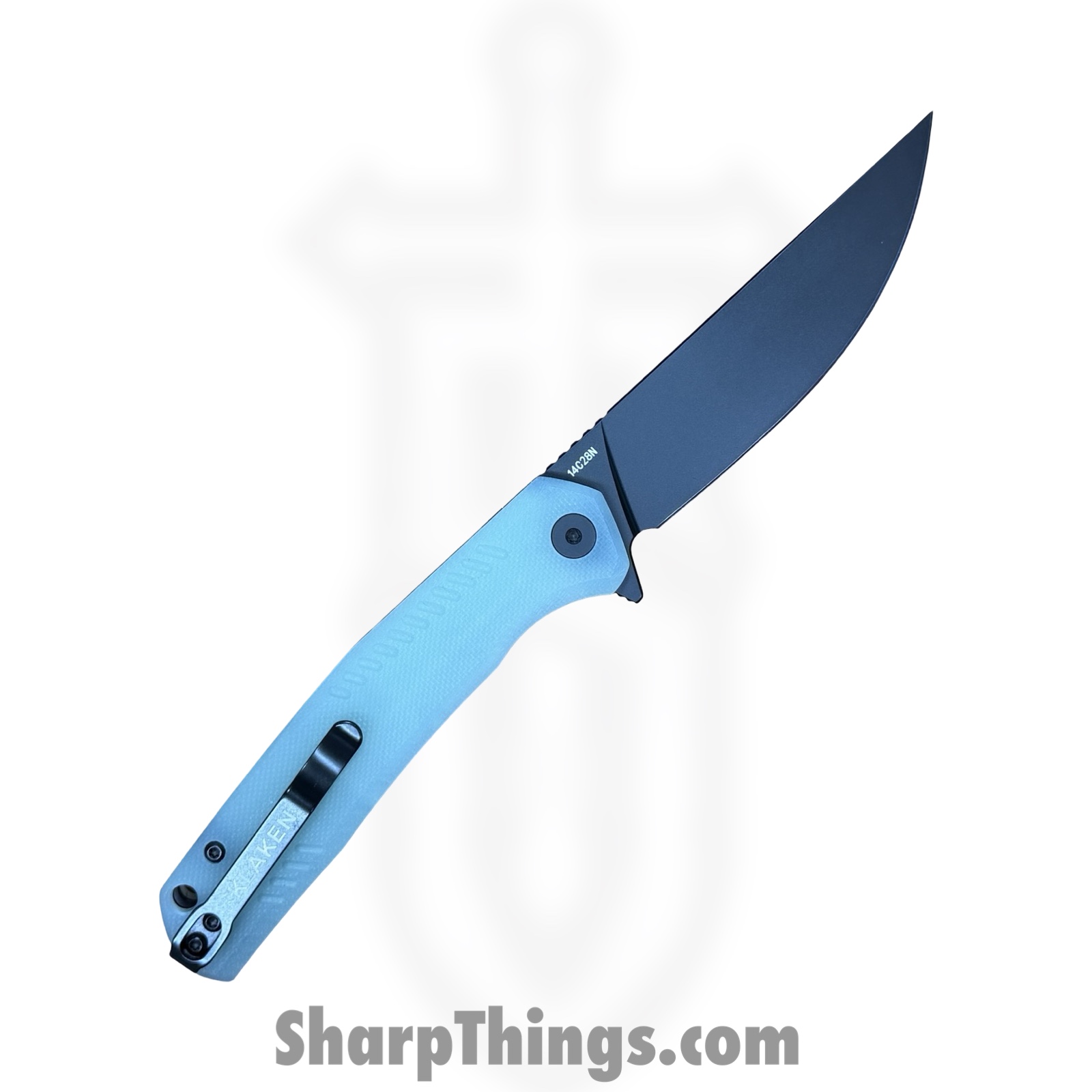 Klaken Knives - J336-JD-BK - The Flint - Folding Knife - 14C28N Coated Straight Back - G10 - Jade - Image 2