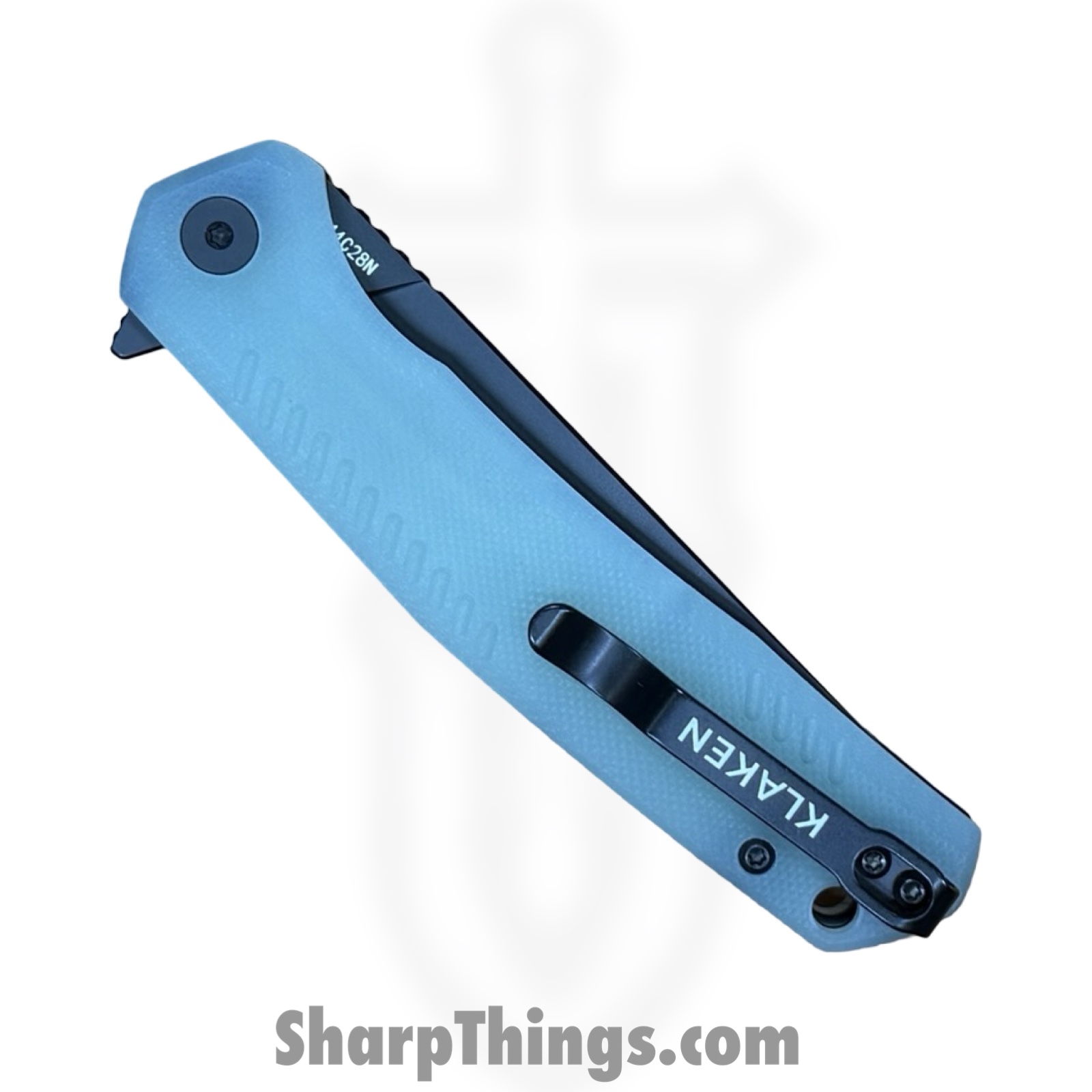 Klaken Knives - J336-JD-BK - The Flint - Folding Knife - 14C28N Coated Straight Back - G10 - Jade - Image 4