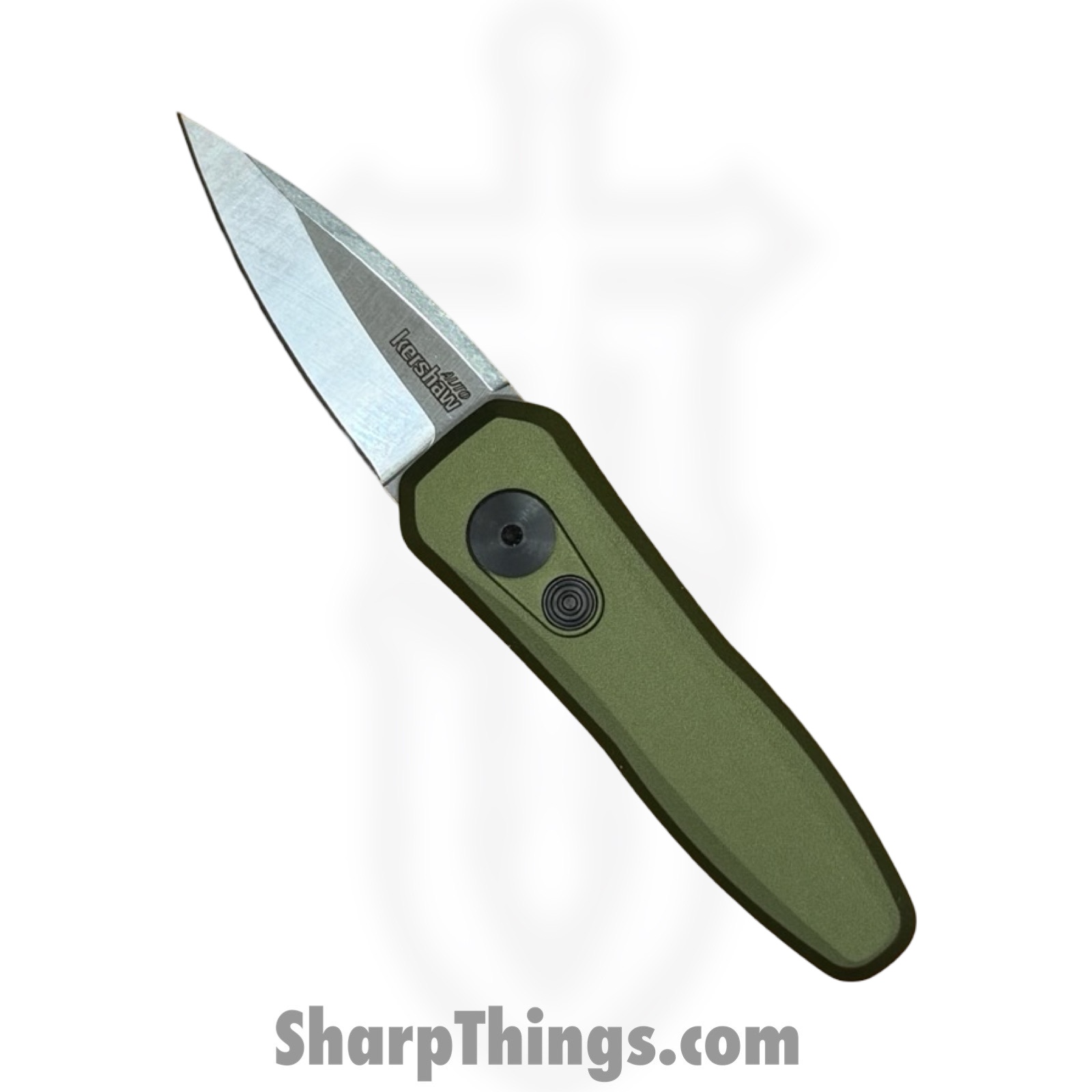 Kershaw - KS7650RAW - Auto Launch 13 Button Lock - Automatic Knife - CPM 154 Stonewash Wharncliffe - Aluminum - Natural