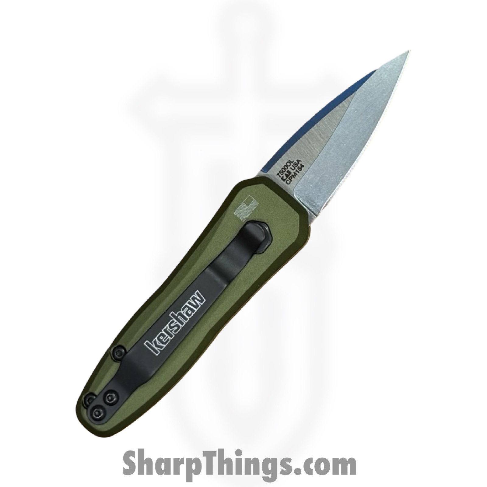 Kershaw - KS7650RAW - Auto Launch 13 Button Lock - Automatic Knife - CPM 154 Stonewash Wharncliffe - Aluminum - Natural - Image 2
