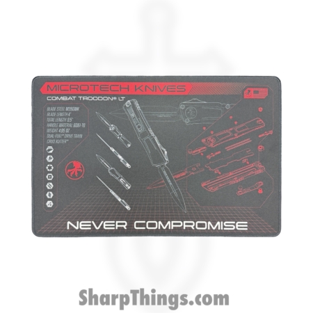 Microtech – MAT-CT – Combat Troodon Mat – 11in x 17in – 5mm thick – non slip – Black