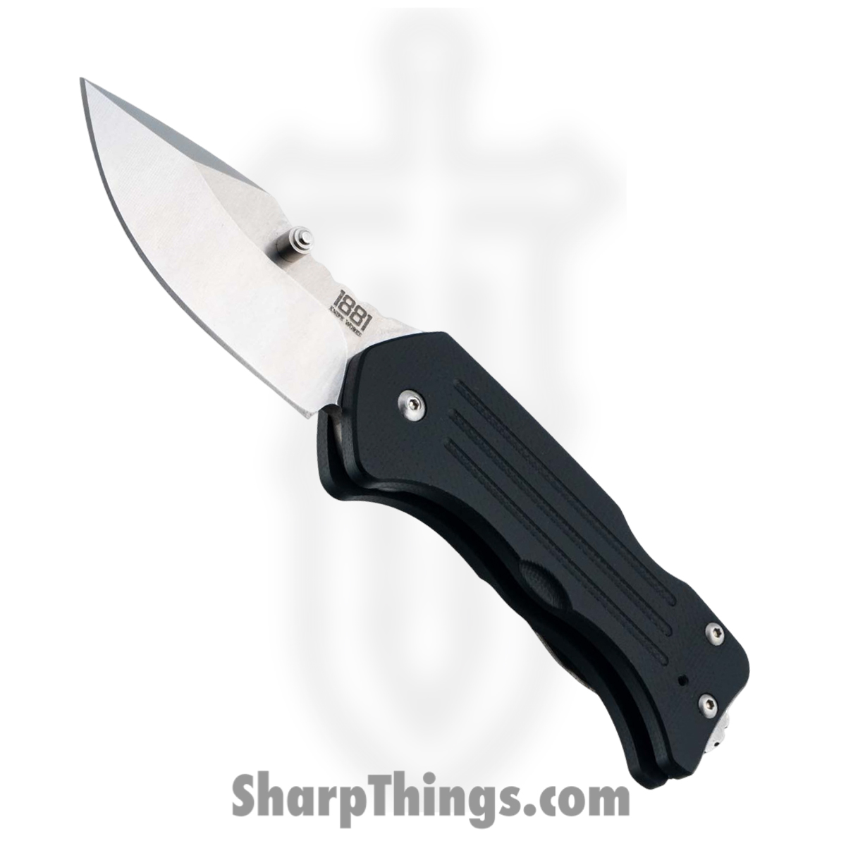 1881 Knife Works - MMS013 - Lombard - Folding Knife - S45VN Tumbled Drop Point - G10 - Black