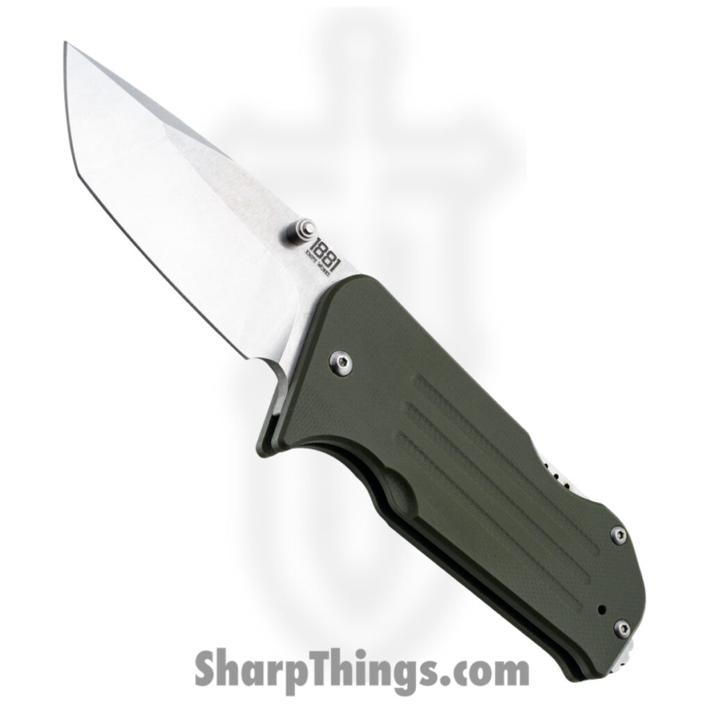 1881 Knife Works – MMS014 – Lombard – Folding Knife – S45VN Tumbled Tanto – G10 – OD Green