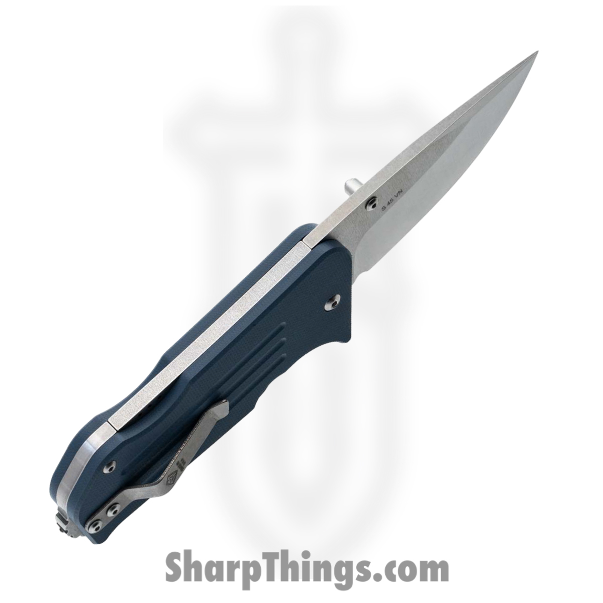 1881 Knife Works - MMS017 - Lombard - Folding Knife - S45VN Tumbled Drop Point - G10 - Denim Blue - Image 3