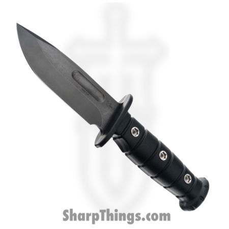 1881 Knife Works – MMS024 – Luke Airman – Fixed Blade Knife – 1095 HC Tumbled Drop Point – G10 – Black