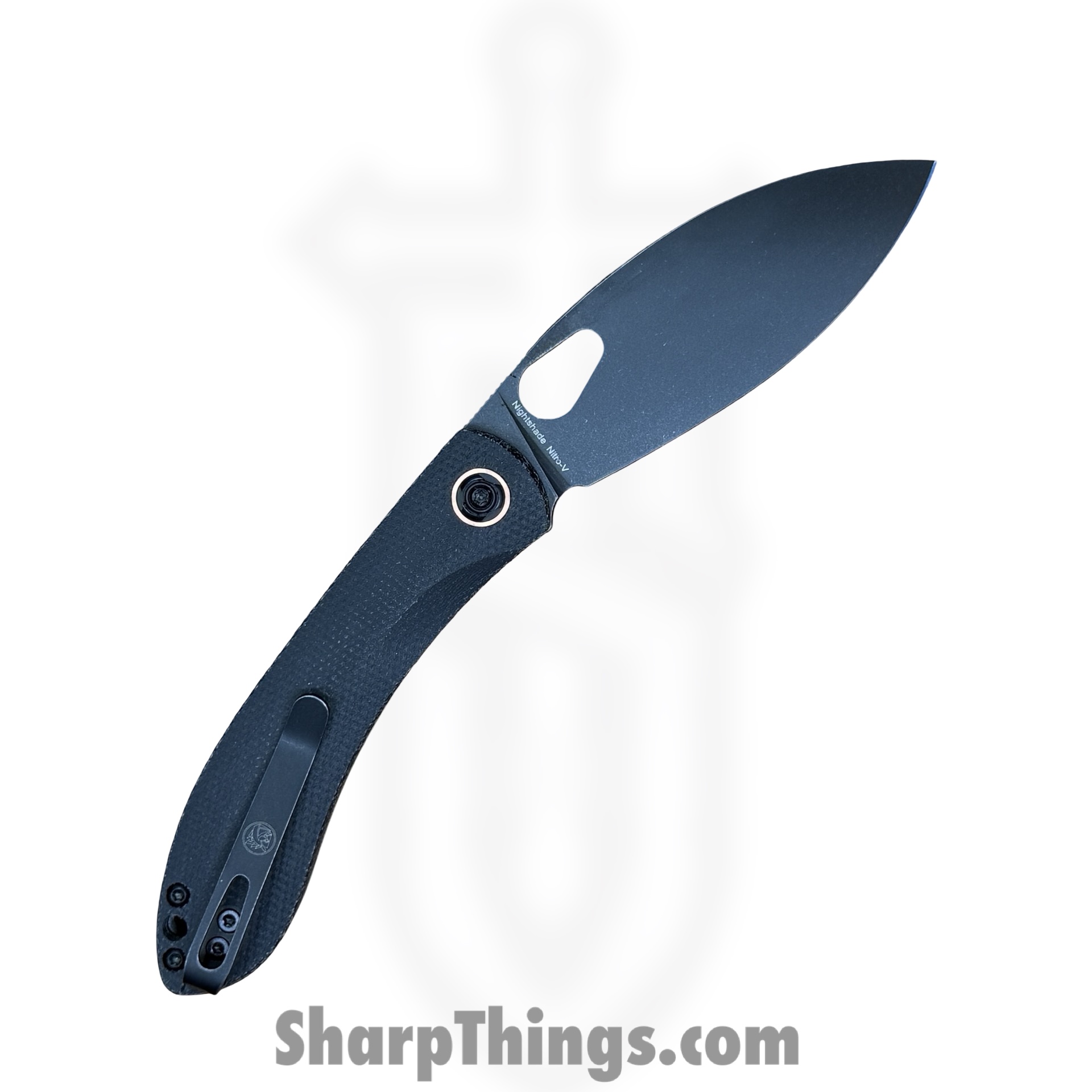 Vosteed - NSTH32NPMK - Nightshade TH Linerlock Black - Folding Knife - Nitro-V Blackwash Shilin Cutter - Micarta - Black - Image 2