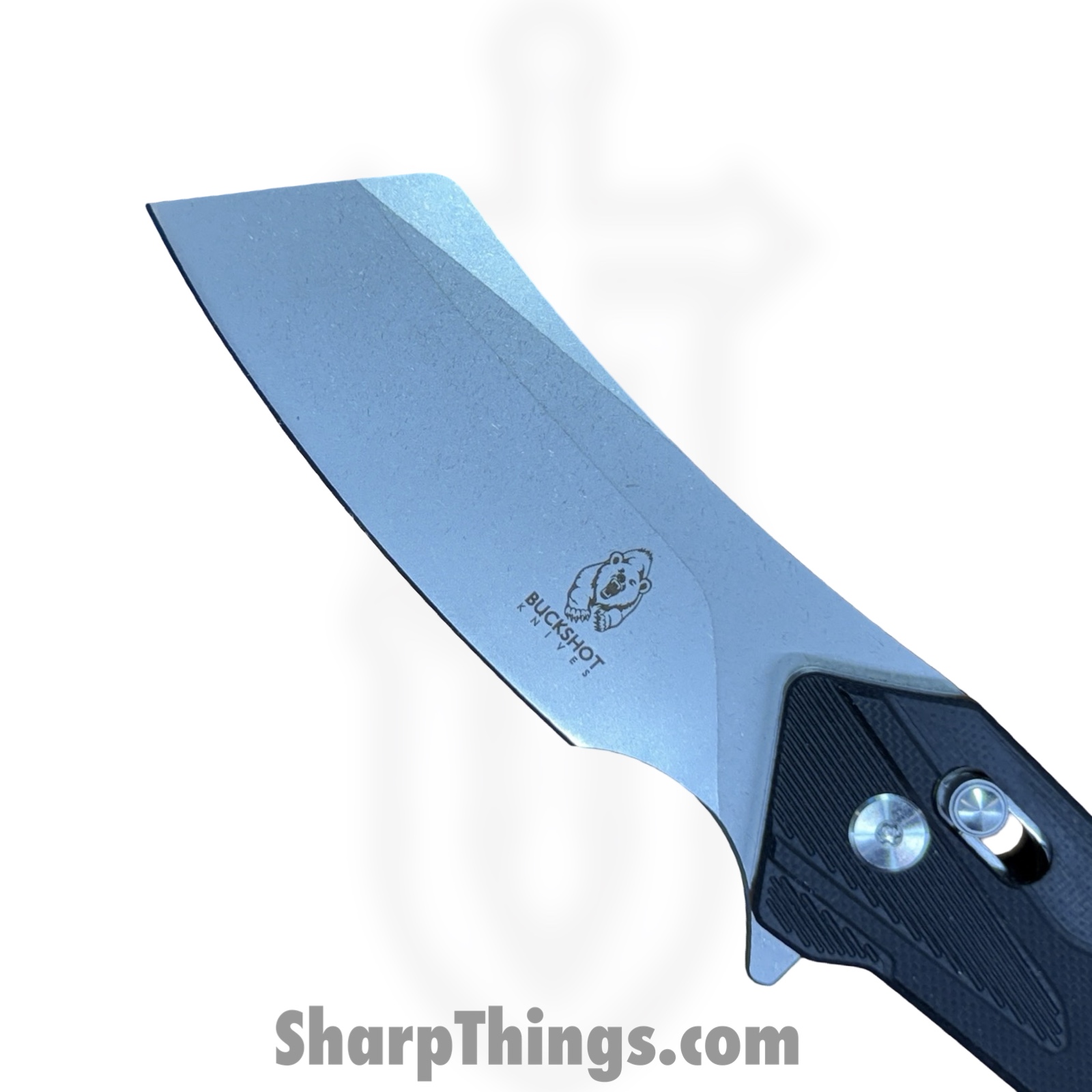 Buckshot Knives - PBB20BK - Model 20 - Folding Knife - D2 Stonewash Cleaver - G10 - Black - Image 7
