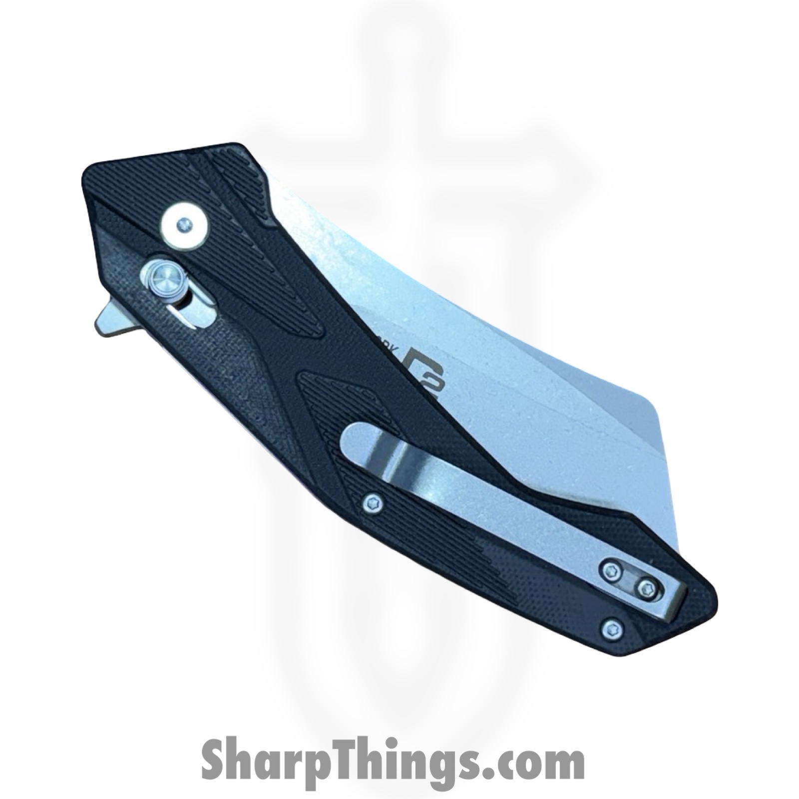 Buckshot Knives - PBB20BK - Model 20 - Folding Knife - D2 Stonewash Cleaver - G10 - Black - Image 4