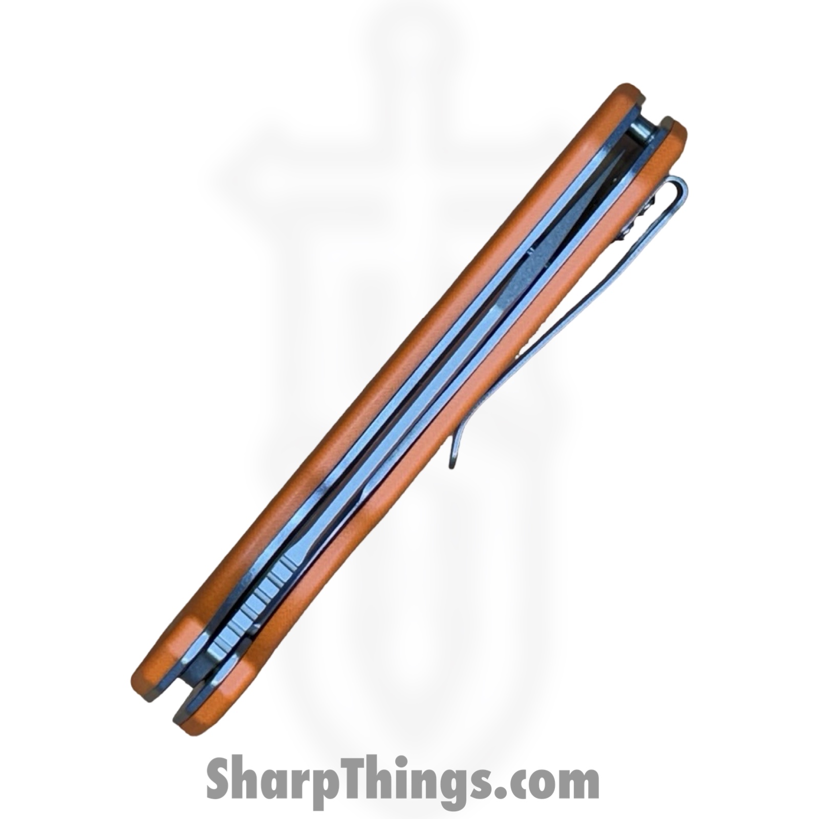 Buckshot Knives - PBB26OR - Model 26 - Folding Knife - D2 Stonewash Wharncliffe - G10 - Orange - Image 5