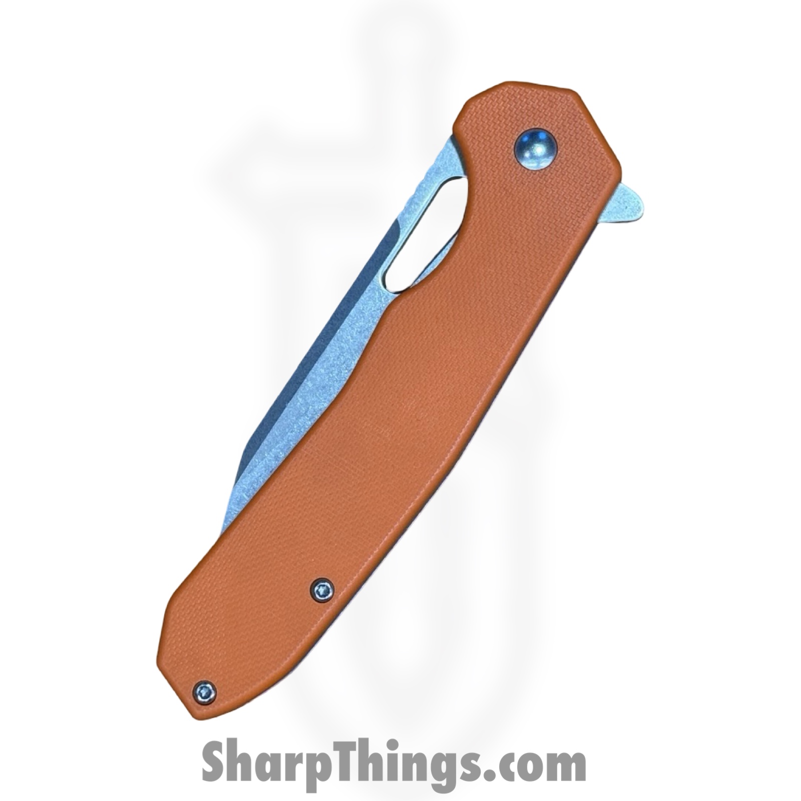 Buckshot Knives - PBB26OR - Model 26 - Folding Knife - D2 Stonewash Wharncliffe - G10 - Orange - Image 3