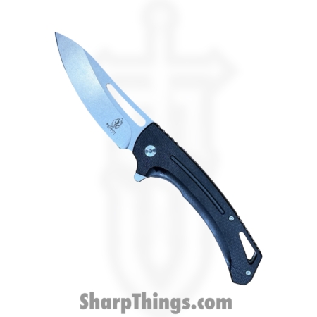 Buckshot Knives – PBB27BK – Model 27 – Folding Knife – D2 Stonewash Drop Point – G10 – Black