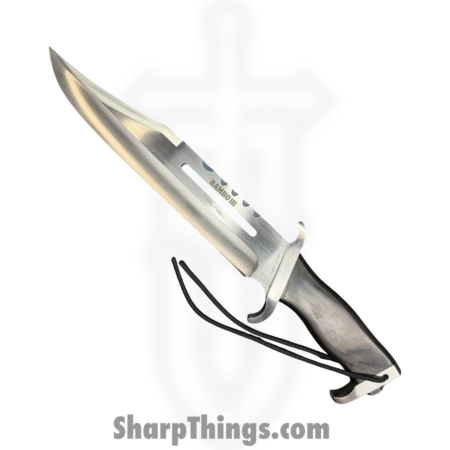 Rambo Knives – RB9297 – Rambo III Stallone Signature – Fixed Blade Knife – Stainless Satin Bowie – Laminated Wood – Brown