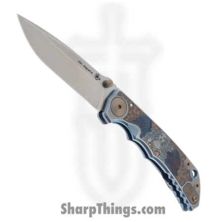 Spartan Blades – SF5ANGL – Harsey Custom – Folding Knife – CPM MagnaCut Stonewash Drop Point –  Titanium – Angel