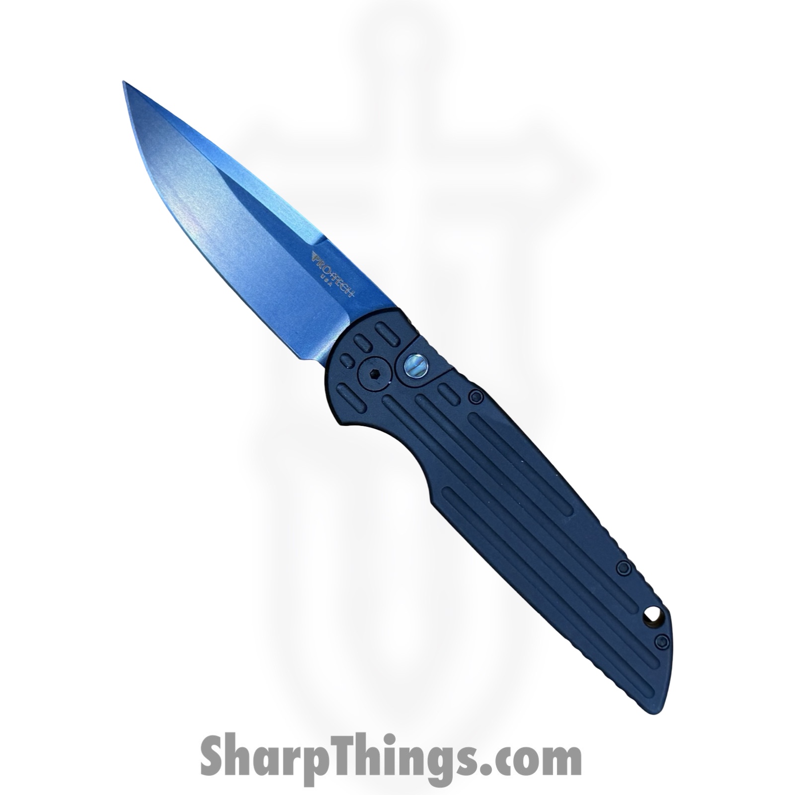 ProTech - TR-3 SB MC - Tactical Response 3 - Automatic Knife - CPM MagnaCut Saphire Blue Clip Point - Aluminum - Black