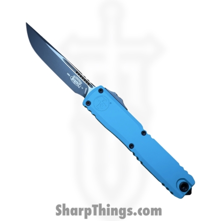Microtech – 11214-1CN – Ultratech Gen IV – OTF Auto – M390MK Two Tone Drop Point – Aluminum – Cyan