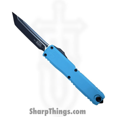 Microtech – 11234-1CN – Ultratech Gen IV – OTF Auto – M390MK Two Tone Tanto – Aluminum – Cyan