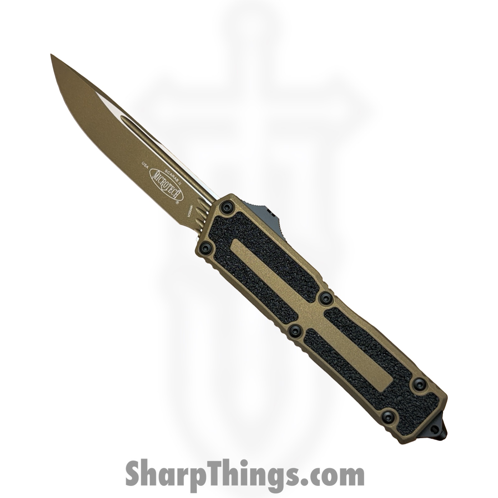 Microtech - 1278-1UB-C19Z4 - Scarab II Gen III - OTF Auto - M390MK Coated S/E - 6061-T6 Aluminum - Burnt Bronze