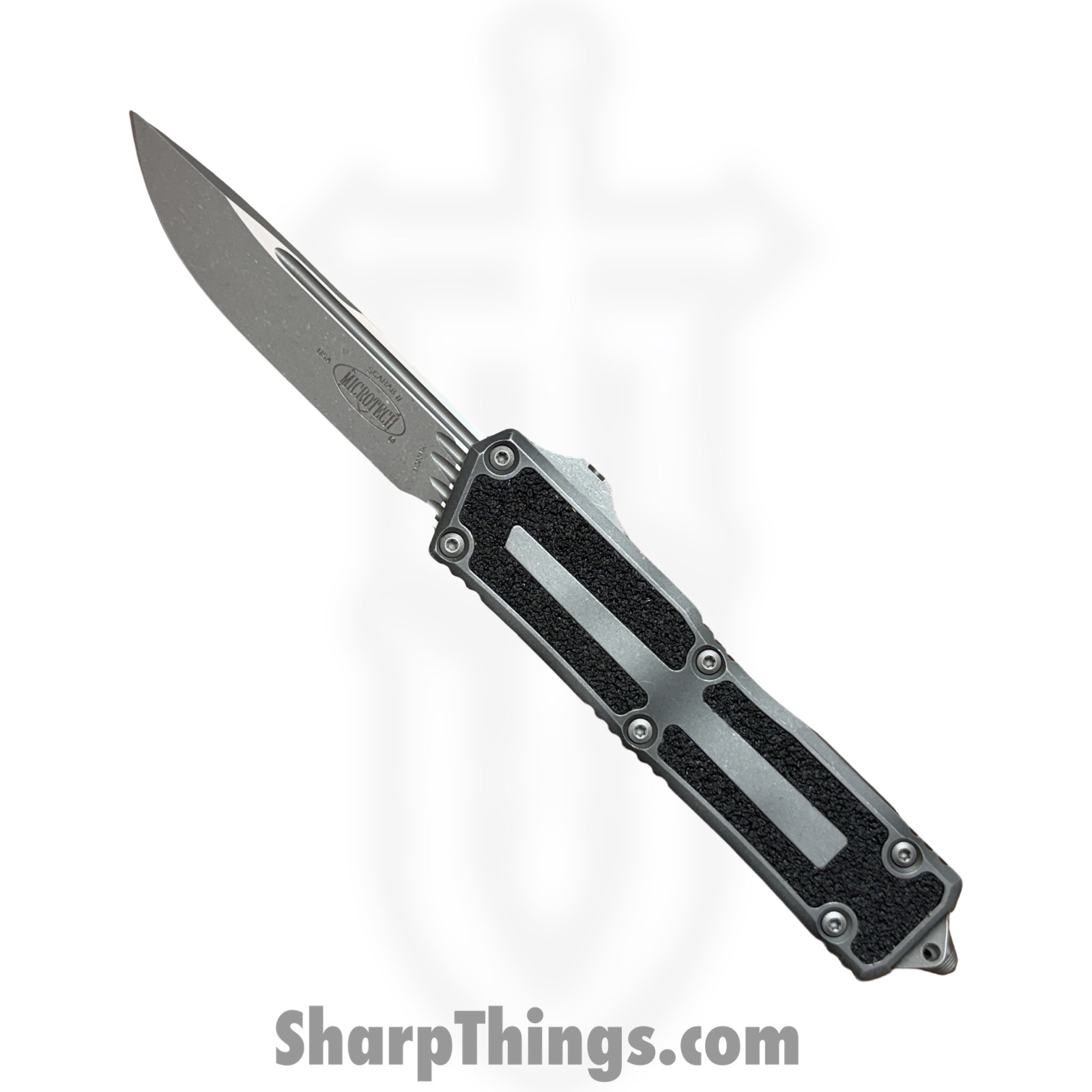 Microtech - 1278-10APWME - Scarab II Gen III - OTF Auto - M390MK Apocalyptic S/E - 6061-T6 Aluminum - Weathered Metal