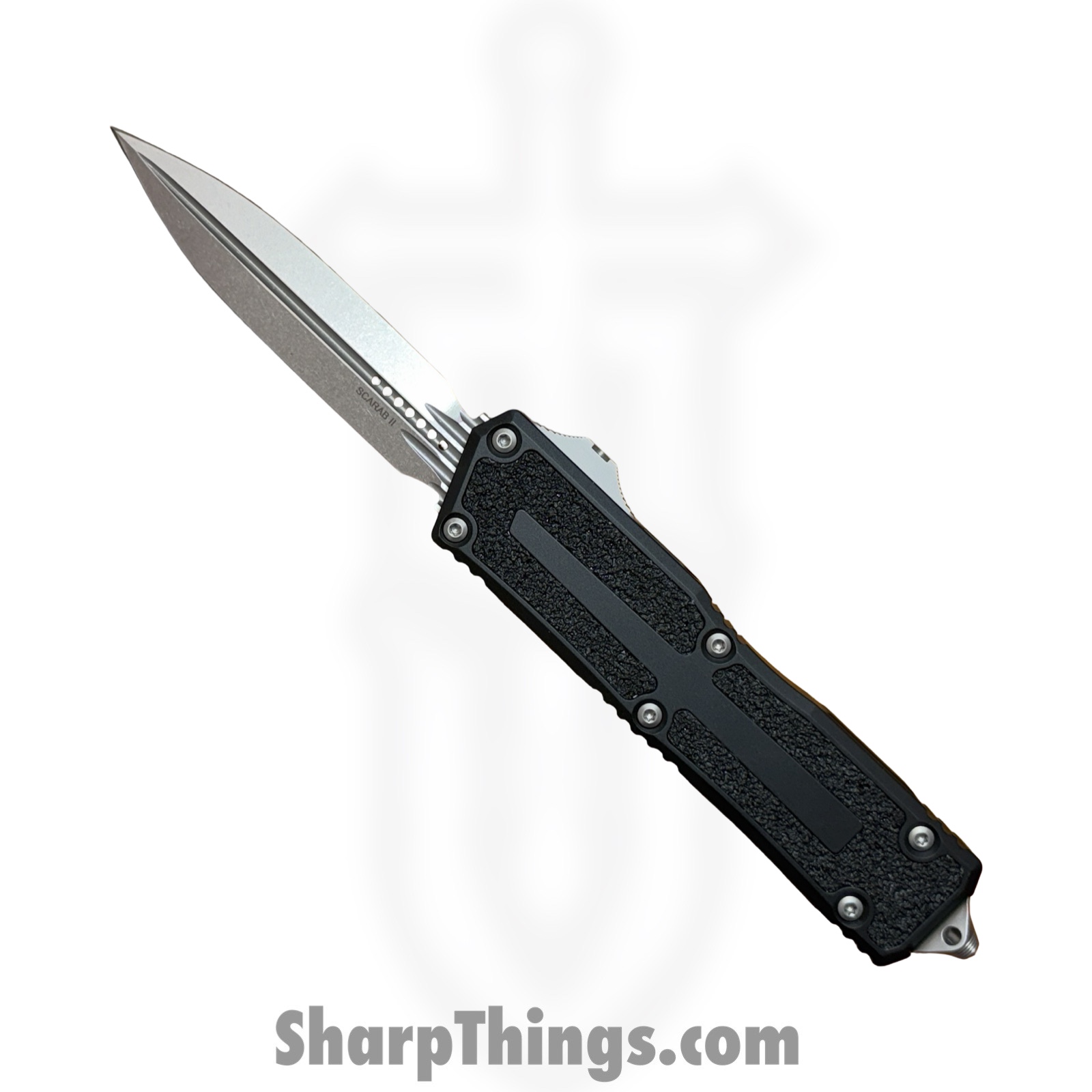 Microtech - 1280-10 - Scarab II Gen III - OTF Auto - M390MK Stonewash D/E - 6061-T6 Aluminum - Black