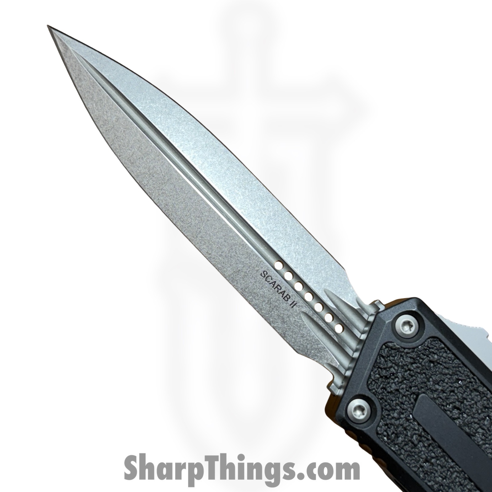 Microtech - 1280-10 - Scarab II Gen III - OTF Auto - M390MK Stonewash D/E - 6061-T6 Aluminum - Black - Image 6
