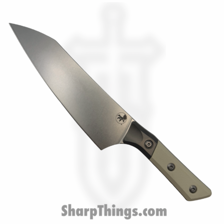 Microtech – 3000B-10IV – 8″ Chef Knife – Fixed Blade Knife – M390MK Stonewash Chef – G-10 – Ivory