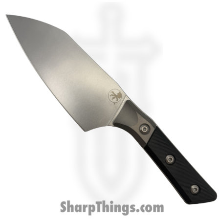 Microtech – 3200B-10BK – 6″ Santoku Knife – Fixed Blade Knife – M390MK Stonewash Santoku – G-10 – Black