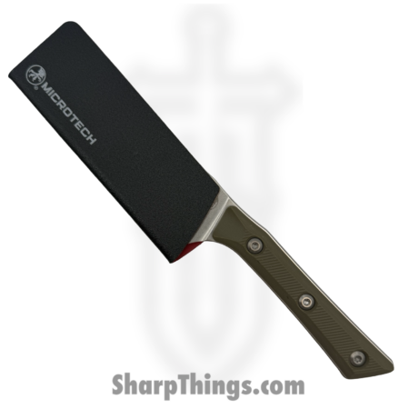 Microtech – 3300-10OD – 4.2″ Santoku Knife – Fixed Blade Knife – M390MK Stonewash Santoku – G-10 – OD Green