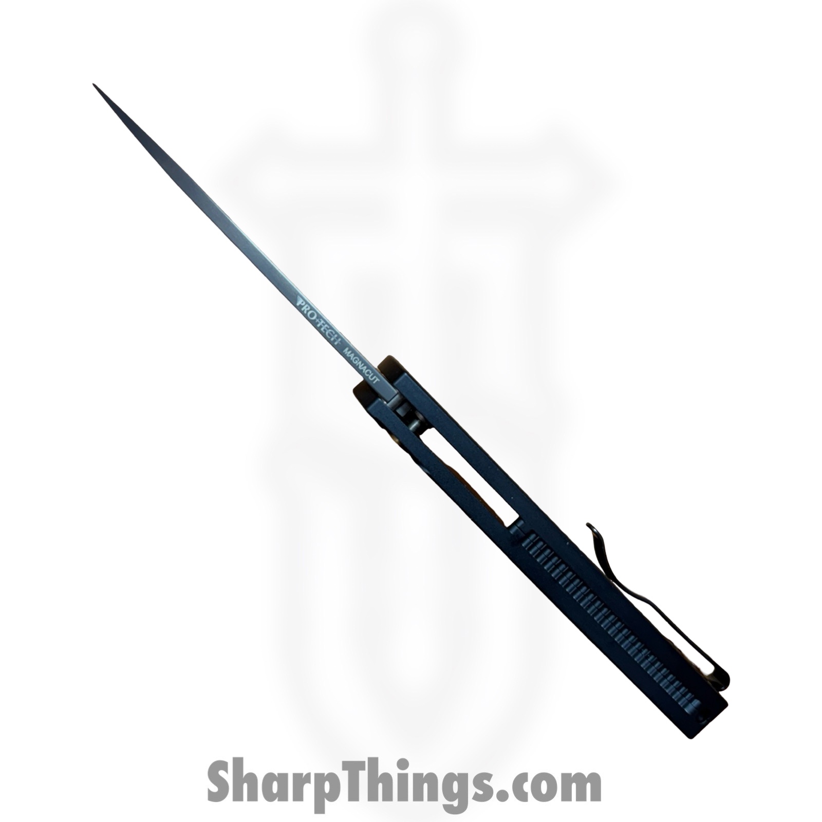 ProTech - 5336-LTD SG RGH - Malibu Flipper - Folding Knife - CPM MagnaCut Rose Gold Wharncliffe - Dragon Scale Aluminum - Smokey Grey - Image 8