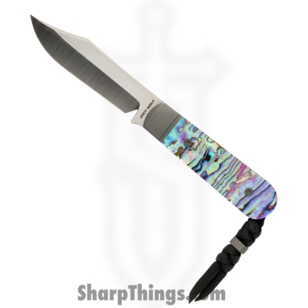 Jack Wolf Knives – BACKW-FX-01-ABALONE – Backwoods FIXedc – Fixed Blade Knife – S90V Satin Clip Point – Abalone – Abalone