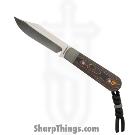 Jack Wolf Knives – BACKW-FX-01-CC-SUN-ORA – Backwoods FIXedc – Fixed Blade Knife – S90V Satin Clip Point – Camo Carbon – Sunset Orange