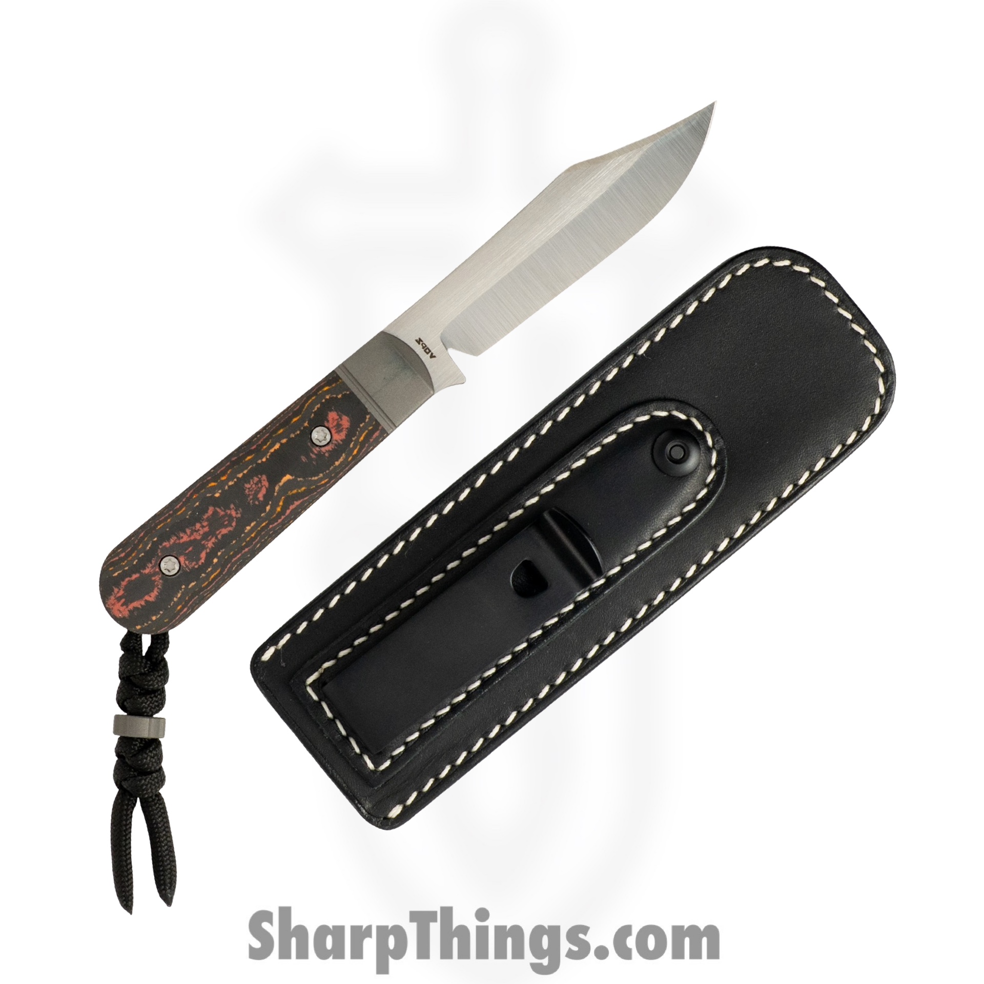 Jack Wolf Knives - BACKW-FX-01-CC-SUN-ORA - Backwoods FIXedc - Fixed Blade Knife - S90V Satin Clip Point - Camo Carbon - Sunset Orange - Image 2