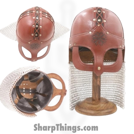 VOC – TC-8070 MW – Viking Leather Gjermundbu Helmet – Leather – Steel