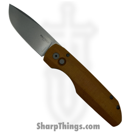 ProTech – VERO1211-NATURAL LINEN – Vero Synapse – Automatic Knife – CPM MagnaCut Stonewash Drop Point – Linen Micarta – Natural
