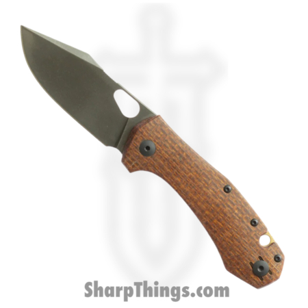 GiantMouse – ATELIER-BURLAP-MICARTA – Ace Atelier – Folding Knife – ELMAX Coated Clip Point – Burlap Micarta – Brown