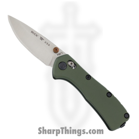 Buck – BU790GRS – Mini Range Elite – Folding Knife – CPM MagnaCut Satin Drop Point – Aluminum – Green