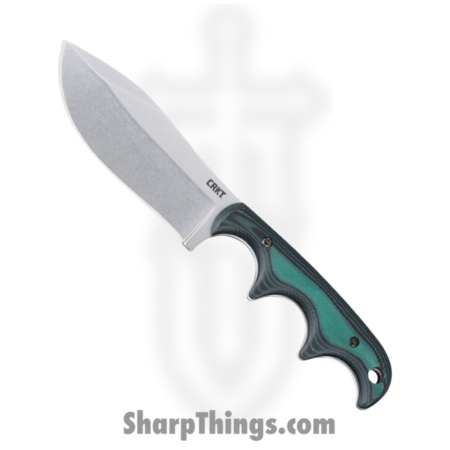 CRKT – CR2376 – Minimalist – Fixed Blade Knife – D2 Stonewash Nessmuk – Micarta – Green Black