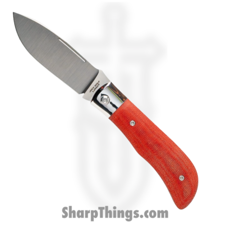 Jack Wolf Knives – TIMBE-01-FIR-CAN-MIC – Timber Jack – Folding Knife – 154CM Satin Drop Point – Canvas Micarta – Fire