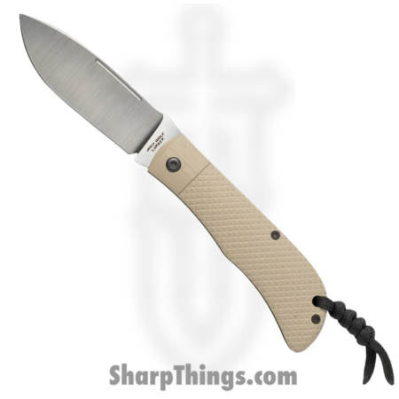 Jack Wolf Knives – TIMBE-01-G10-FDE-CH – Timber Jack – Folding Knife – 154CM Satin Drop Point – G10 – FDE Cross Hatch