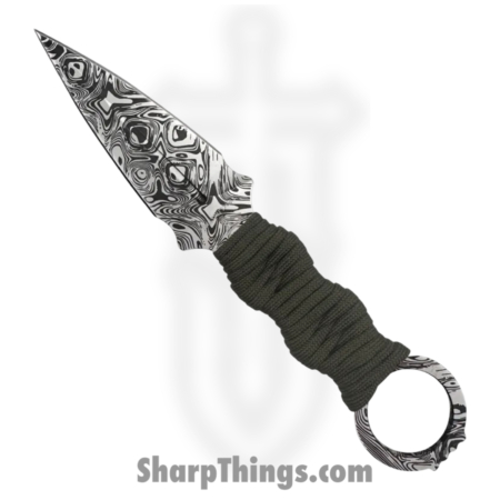 Takumitak – TKF102GN-CS – Defender – Fixed Blade Knife – 3Cr13 SS Acid Etched Spear Point – Paracord Wrapped – OD Green