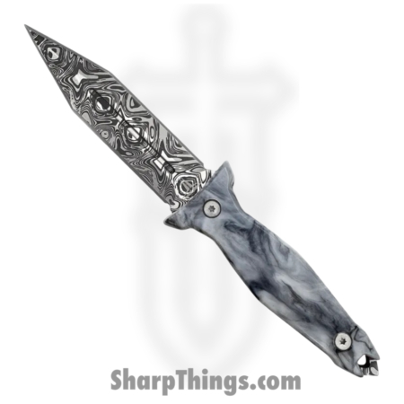 Takumitak – TKF503BK-CS – Protector – Fixed Blade Knife – 3Cr13 SS Acid Etched Spear Point – Glow Resin – Black White