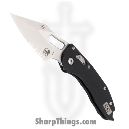 Microtech – 169RL-11FLGTBK – Stitch – Folding Knife – M390 Stonewash Spear Point – G10 – Black