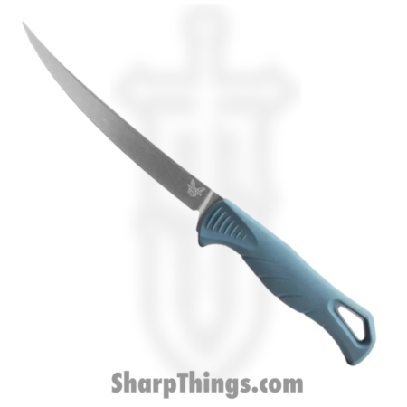 Benchmade – 18030 – Fishcrafter – Fixed Blade Knife – CPM MagnaCut Satin Trailing Point – Santoprene – Depth Blue