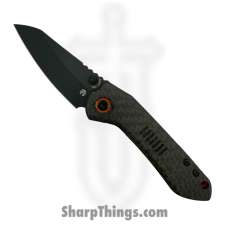 Millit Knives – OVCfTwillOrgBlk – Overland – Folding Knife – CPM MagnaCut Coated Sheepsfoot – Carbon Fiber – Black