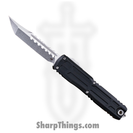 Microtech – 1119EX-10S – Ultratech EX Gen III ZBP – OTF Auto – M390MK Stonewash Hellhound – Aluminum – Black