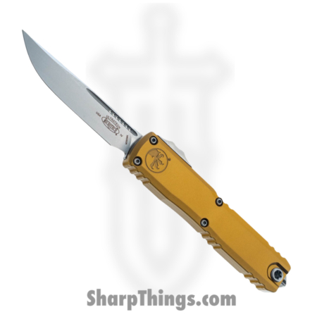 Microtech – 11214-10TA – Ultratech Gen IV – OTF Auto – M390MK Stonewash Drop Point – Aluminum – Tan