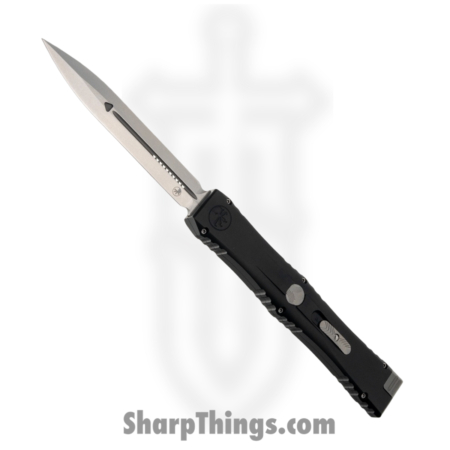 Microtech – 1152-10MS1 – Nemesis IV – OTF Auto – M390MK Stonewash Dagger – Hardcoat Aluminum – Black