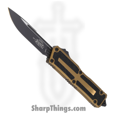 Microtech – 1278-1TA – Scarab II Gen III – OTF Auto – M390 Coated Drop Point – Aluminum with Traction Tape Inserts – Tan