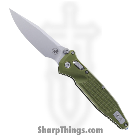 Microtech – 160RL-10FROD – Socom – Folding Knife – M390MK Stonewash Spear Point – Frag Aluminum – OD Green