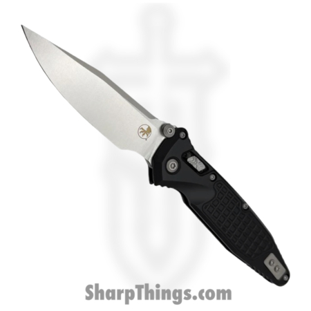 Microtech – 160RL-10FR – Socom – Folding Knife – M390MK Stonewash Clip Point – Frag Aluminum – Black